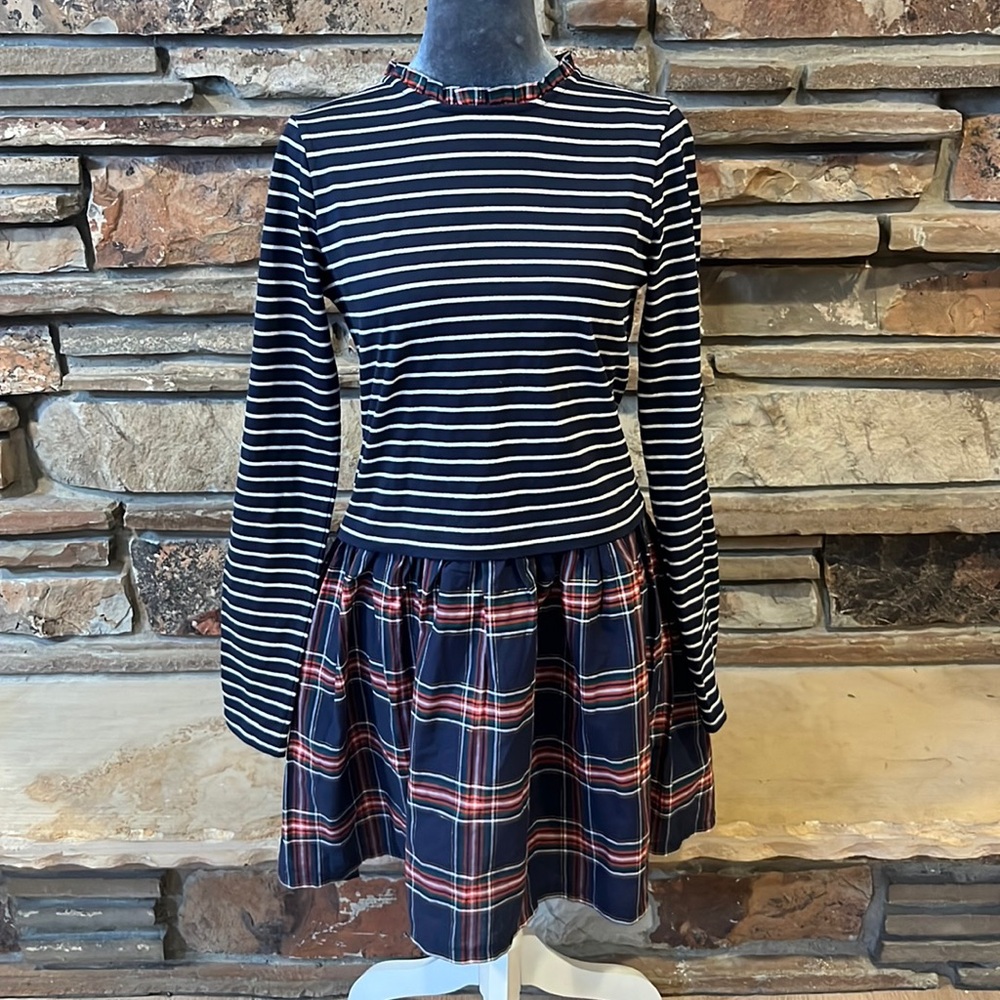 Crewcuts Stripes and Plaid Long Sleeve Dress